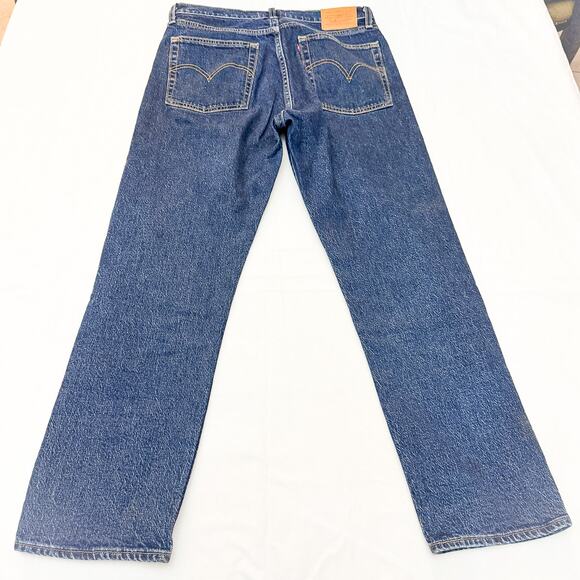 Levi's Wedgie Straight Dark Wash Denim Jeans Button Fly Size 29 x 28 - Picture 3 of 9